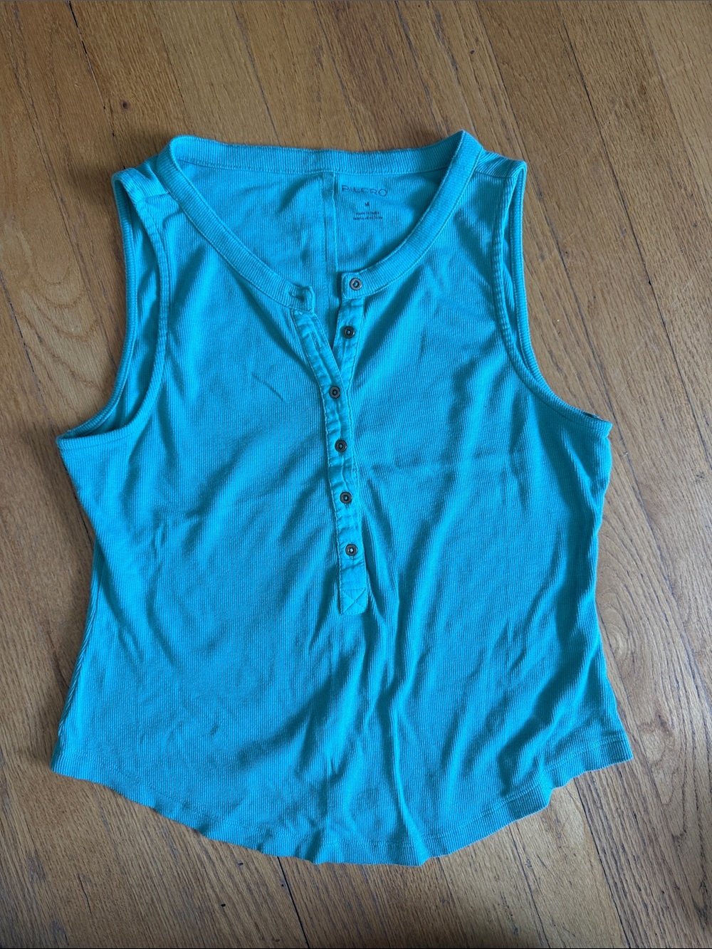 Pilcro Anthropologie Turquoise Henley Tank Top